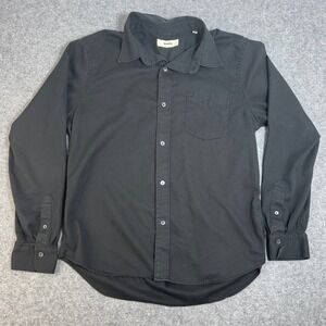 Buck Mason Mens XL Black Cotton Rayon Long Sleeve Button Down Shirt BM13050 137